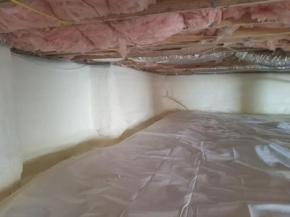 Crawl space encapsulation with closed-cell spray foam for Commercial Roof Restoration in Rainbow Springs